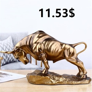 Arte decorativa creativa madre e bambino statue di elefante muro <span class=keywords><strong>d</strong></span>'<span class=keywords><strong>oro</strong></span> scultura di toro di strada statuetta cavallo animale in resina artigianato - Product Image 3