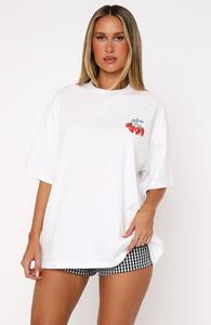Oversized Eco-Friendly Summer Print <b>White</b> <b>T</b>-<b>shirt</b> <b>for</b> <b>Women</b> - Product Image 2