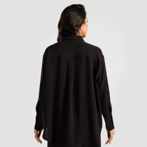 Camisa Corta de Mujer Estilo Ejecutivo con Cuello con Volantes, Tejido de Satén Popelín, Estilo Vintage Occidental, Talla XL para Verano - Product Image 2