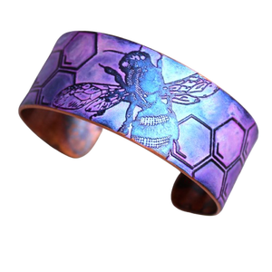 January Hawaii Dark Purple Glass <b>Bracelet</b> <b>copper</b> jewelry tribal 2025 American Rectangle Cuff Christmas Men's Brass Jewelry - Product Image 5