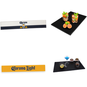 Accesorios de Bar Directo de Fábrica, Tapete de Bar Personalizado con Logotipo de Marca de Cerveza o <span class=keywords><strong>Whisky</strong></span>, de PVC Suave, en Blanco, Negro y Amarillo, Cuadrado o Rectangular - Product Image 6