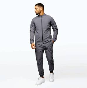 Fully Customized 85% Polyamide 15% Elastane Graphite Full Zip Cuffs Graphite Mens Utility Woven Bomber - Product Image 4