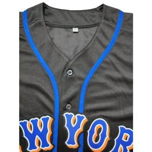 Camiseta de Béisbol Estilo Nueva York, Transpirable, con Botones, Bordado de Letras, Manga Corta, Tela Cómoda - Product Image 4