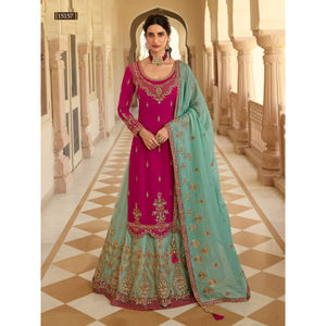 Ropa India paquistaní para boda y fiesta, Georgette, trabajo bordado, Salwar, Kameez, con proveedor Dupatta de Surat - Product Image 1