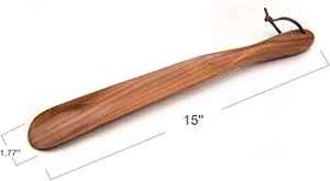 Bocina de zapato con asa para hombres, mujeres, niños, personas mayores, portátil, corta, de madera, negra, bolsa láser, zapatos - Product Image 2