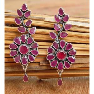 925 Sterling Silver Ruby <b>Stud</b> <b>Earrings</b> Handmade Rose Gold Faceted Gemstone Fine Jewelry Gift for <b>Girls</b> and Women - Product Image 4