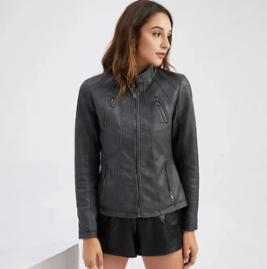 Chaquetas de Mujer Personalizadas con Cremallera Completa, de Cuero Genuino, Tejidas, Resistentes al Viento y Ecológicas - Precio de Mayoreo de Alta Calidad, Colores Personalizados - Product Image 6