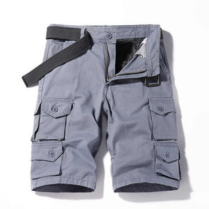 Shorts cargo personnalisés de haute qualité pour hommes – Idéaux pour l'été, en mélange polyester/coton, séchage rapide, taille élastique, décontractés et élégants, motif uni - Product Image 1