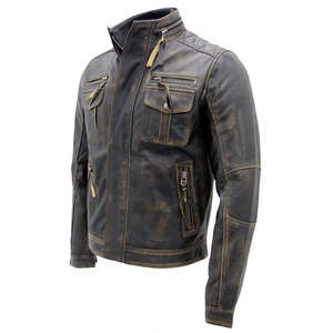 waterproof best design breathable best arrival <b>Men</b> Leather <b>Jackets</b> pockets <b>Jacket</b> durable wholesale price <b>Men</b> Leather <b>Jacket</b> - Product Image 3