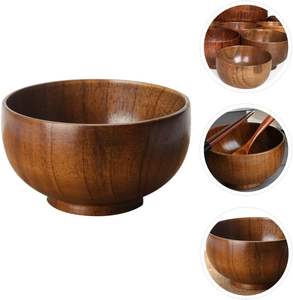 Bols de service en bois jetables pour salade soupe nouilles fruits légumes et plus écologique et élégant - Product Image 2