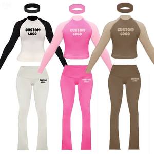 Ropa de contraste para mujer, ropa de gimnasio, mallas ligeras de manga larga de cintura alta, conjuntos de Yoga, conjunto de salón de Fitness para mujer - Product Image 4