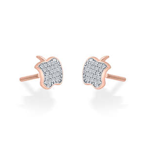 Boucles d'oreilles clous en or et diamants Starlit Apple pour femmes - Product Image 4