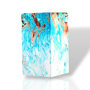 Urna de madera de mango hecha a mano Aqua Swirl diseño abstracto urnas de cremación urna para adultos - Product Image 2