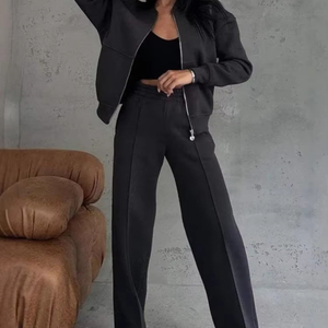 High Quality Breathable Winter Sweat Suits Printed Customize Casual Wholesale 2 Piece Set Trending Design Drawstring Tracksuits - Product Image 1