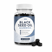 Gummies d'huile de nigelle OEM sous marque privée, extrait de Nigella Sativa pressé à froid, soutien du système immunitaire, supplément antioxydant