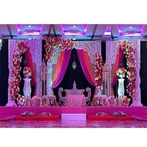 Escenario de boda asiática para interiores, escenario de bollwood, de fibra de bollwood, escenario de recepción blanca - Product Image 1