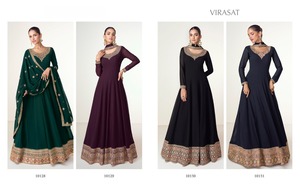 Virasat Robe Anarkali entièrement cousue Style Salwar Kameez Tenue traditionnelle élégante pour les occasions de fête et de mariage - Product Image 6