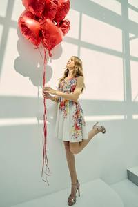 Robe d'été indienne en coton faite à la main pour femmes robe courte sans manches à imprimé floral à la mode robe de soirée ODM - Product Image 3