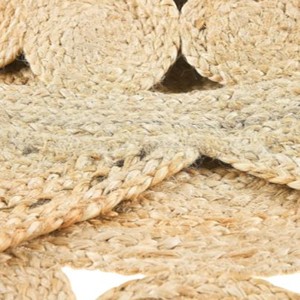 Natural Handwoven <b>Jute</b> Leaf Shape Floor Rug Eco Friendly Braided Area Carpet for Living Room Bedroom Hall Home Decor - Product Image 3