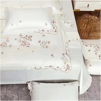 1800TC 100% coton Super qualité luxe literie fleurs housse de couette ensemble plat/drap-housse taies d'oreiller
