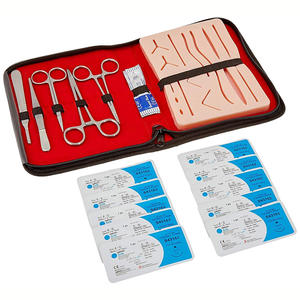Kit de práctica de sutura completa quirúrgica de punto de seguridad para estudiantes de medicina y veterinaria, herramientas de almohadilla de silicona de simulación de piel reutilizables - Product Image 6