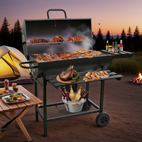 Nouvelle Arrivée Barbecue Grill Fumoir à Charbon de Bois Moderne en Acier Robuste avec Table Latérale et Conception Pliante