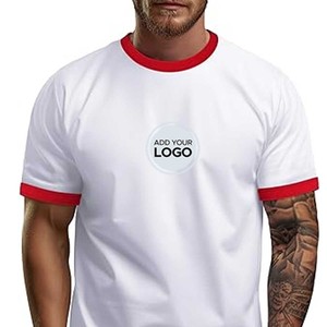 T-shirts pour hommes à coupe ajustée en tissu tri-blend, impression personnalisée, t-shirt à col contrasté - T-shirt en tissu tri-blend - Product Image 6