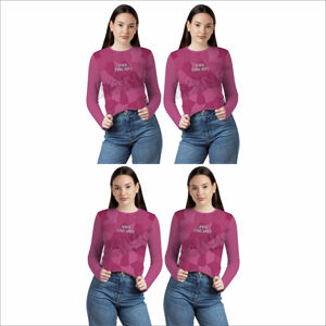 เสื้อยืดแขนยาวเข้ารูปสำหรับผู้หญิงพร้อมคอกลมแขนยาวมีสไตล์เสื้อยืดลำลองสำหรับทุกฤดูกาล - Product Image 5