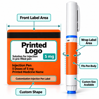 Étiquette autocollante personnalisée pour stylo injecteur, imperméable, pour stylo pharmaceutique, étiquettes d'emballage médical imprimées sur mesure, OEM