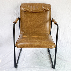 Ensemble de canapés avec canapé carré rembourré à une place, coussin marron, structure en fer (GSD68048) - Product Image 3