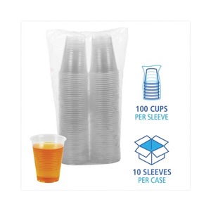 Boardwalk BWKTRANSCUP10CT 10 Oz. Translucent Polypropylene Plastic <b>Cold</b> <b>Cups</b> for Parties 1000/Carton - Product Image 4