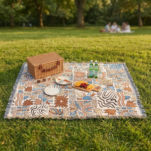 HYUGA Durable High Quality Compact Cotton <b>Camping</b> Blanket Portable Comfortable <b>Sofa</b> Blanket Sleeping Pad Lightweight Picnics - Product Image 3