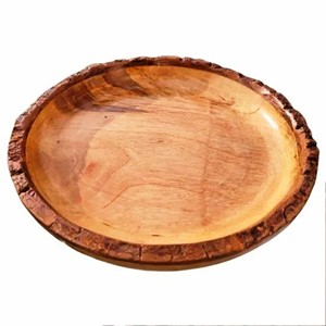 Plateau rond en écorce de bois 8 pouces Produit de vente chaud Bol décoratif en bois de manguier avec écorce d'arbre fabriqué en Inde - Product Image 3