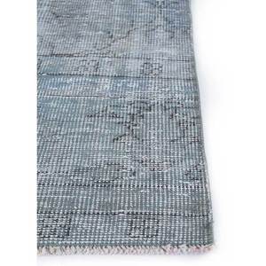 Alfombra de Lana Anudada a Mano en Gris y Negro con Patrón Abstracto para Sala de Estar, Alfombra Rectangular para Pasillo o Habitación -Pae-1028 - Product Image 4