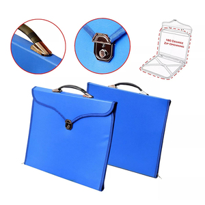 Masonic Past Master Apron <b>File</b> Case MM/WM Size Black Leather, <b>Hand</b> Embroidered Emblem | Carrying Bag - Product Image 3