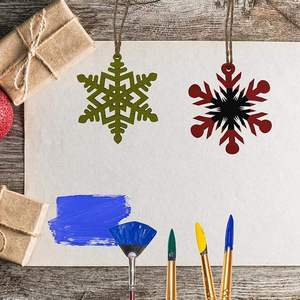 Nouveau Design Décorations De Noël En Bois Arbre De Noël Pendentif Flocon De Neige Ornement Suspendu À La Main Rustique En Bois Décor De Vacances - Product Image 2