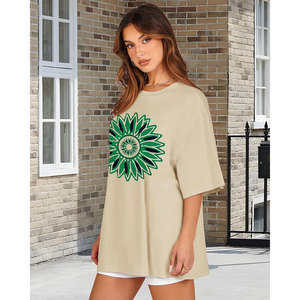 Nuevo diseño, camisetas de manga corta, camisetas de algodón 100% de alta calidad para mujer, camisetas de moda informales con estampado Digital para mujer - Product Image 5