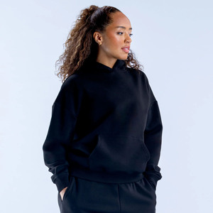 <b>Top</b> Grade Drop Shoulder Oversized <b>Women</b> Winter Hoodie Customize Front Logo <b>Warm</b> Cotton Fleece Loose Fit Pullover Hoodie - Product Image 3