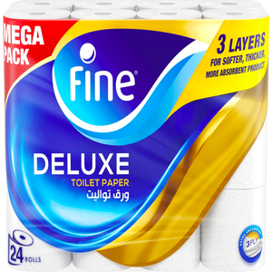 Papier hygiénique fin de luxe 24 rouleaux, 140 feuilles x 3 plis Absorption ultime Rouleaux de toilette épais et doux - Product Image 1
