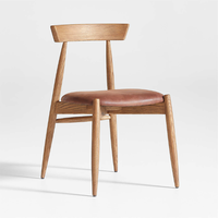 Chaise de salle à manger rétro en teck cadre en bois massif avec rembourrage