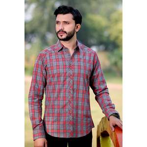 Camisa Casual de Algodón para Hombre Unze London, Modelo WILLY a Cuadros, Manga Larga, Tela Popelina, Tallas XL a 6XL, 100% Algodón, Suministro ODM - Product Image 1