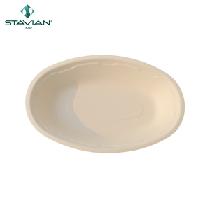 Bagasse jetable en fibres écologiques 100% à base de plantes sans PFAS 29oz Bol ovale personnalisé (850ml) - Product Image 5