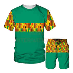 Camiseta con estampado 3D de Dashiki africano para hombre, pantalones cortos, chándales, traje de verano de manga corta para hombre, trajes personalizados populares, conjuntos de talla grande para hombre - Product Image 4
