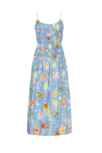 Best Quality Casual <b>Women</b> Sleeveless Blue Floral <b>Dress</b> Loose Fit for Autumn and <b>Winter</b> Outfits Available for Sale - Product Image 6