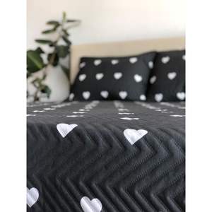 Juego de Cubrecamas Acolchados de Tamaño Doble en Color Antracita con Patrón Geométrico para Uso Doméstico - Colección Love - Product Image 2