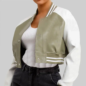 Latest Design Streetwear Comfortable Fit Women Varsity Jacket New Arrival Breathable <b>100</b>% Cotton Winter - Product Image 3