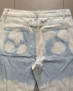 Short en jean délavé à l'acide avec logo personnalisé pour hommes haute qualité décontracté bouton métallique jean coton respirant grande taille imprimé - Product Image 4