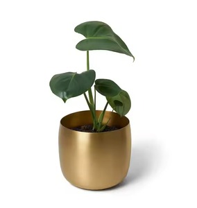 Jardinière intérieure décorative en laiton finition dorée pour table de salon ou présentoir de bureau - Product Image 6