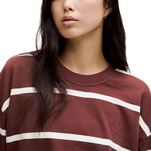 Sudaderas y sudaderas con capucha a rayas de cuello redondo y manga larga para mujer, personalizables al por mayor, de ajuste clásico - Product Image 4