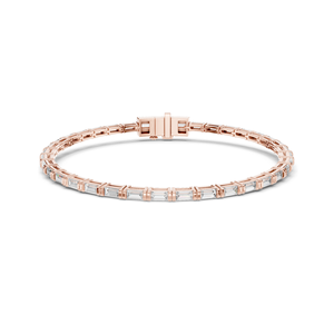 Brazalete de Diamantes de Laboratorio de 3.70 CT, Corte Baguette, Oro de 10KT, 14KT, 18KT y Plata 925, Oro Rosa, Amarillo, Blanco - Product Image 1